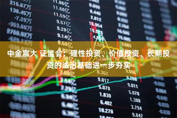 中金宸大 证监会：理性投资、价值投资、长期投资的法治基础进一步夯实