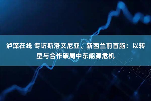 泸深在线 专访斯洛文尼亚、新西兰前首脑：以转型与合作破局中东能源危机