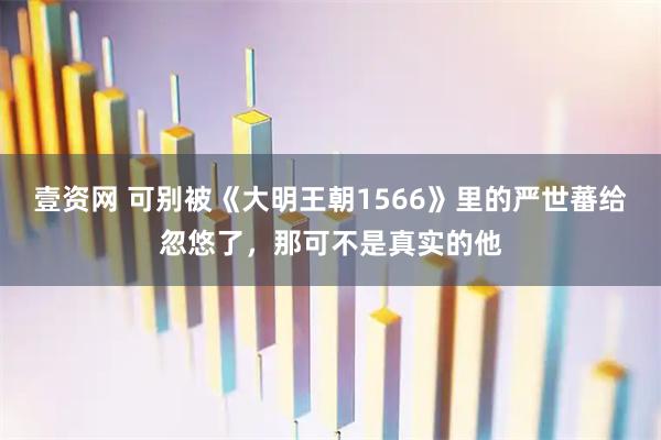 壹资网 可别被《大明王朝1566》里的严世蕃给忽悠了，那可不是真实的他