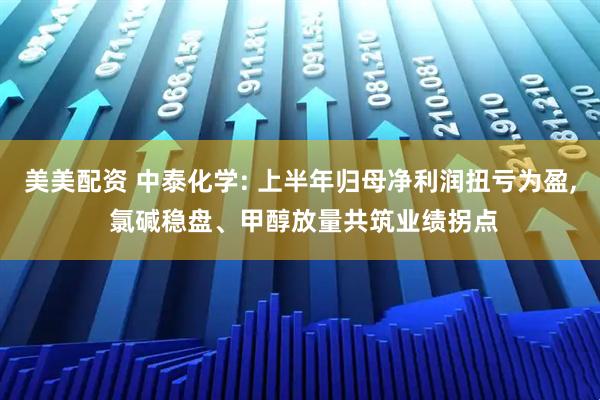 美美配资 中泰化学: 上半年归母净利润扭亏为盈, 氯碱稳盘、甲醇放量共筑业绩拐点
